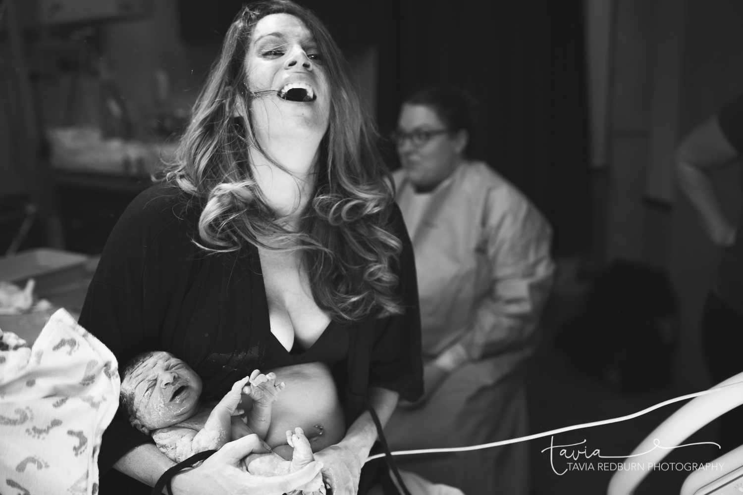 emotional moment during birth